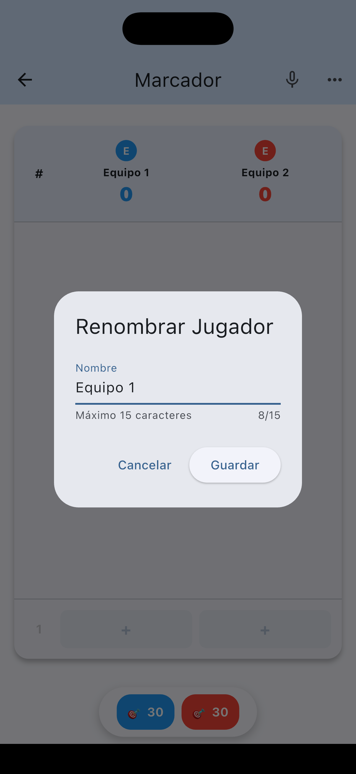 Renombra los equipos